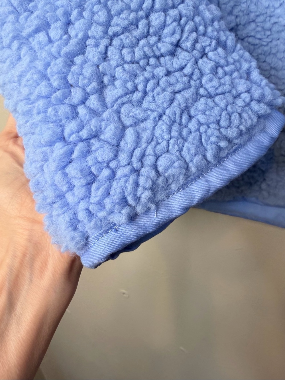JC | NWT Soft Fountain Blue Teddy Coat Pockets Button Front Vegan Sherpa Jacket - Picture 9 of 15